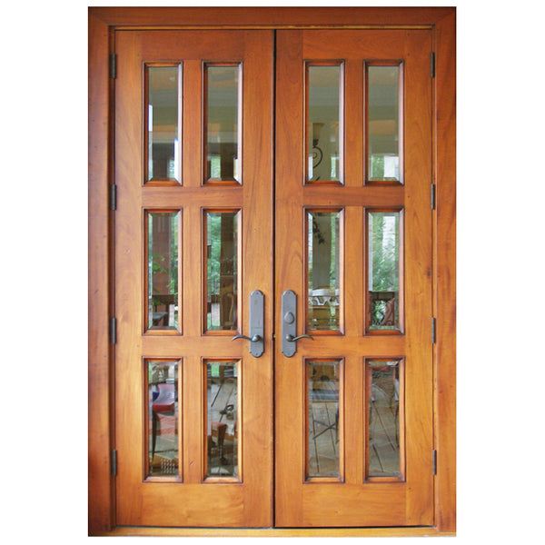 Prettywood Modern Design Inserts Frosted Glass Solid Wooden Exterior French Doors on China WDMA