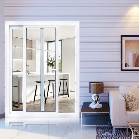 Customized upvc/ pvc/ plastic glass sliding door for sale