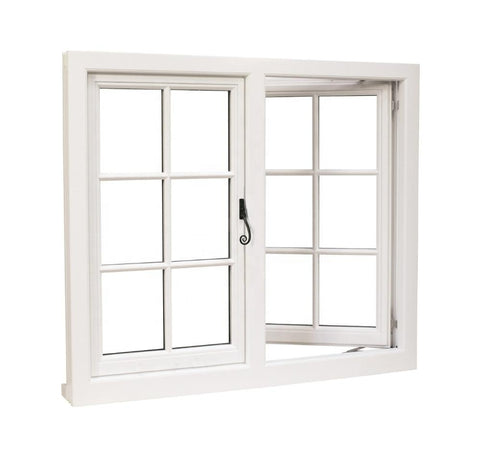 WDMA Deluxe Designs Double Clear Glazed Glass PVC French Casement Window Soundproof