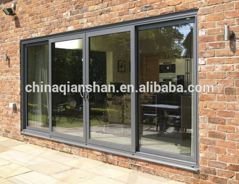 grey aluminium thermal break structure frame glass sliding patio door on China WDMA