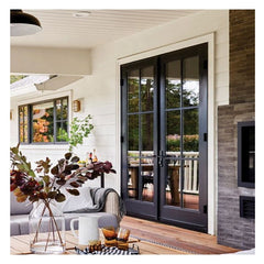 China WDMA Fashion Aluminum Slide Handle Tempered Glass Doors Exterior French Aluminium Casement Door Factory