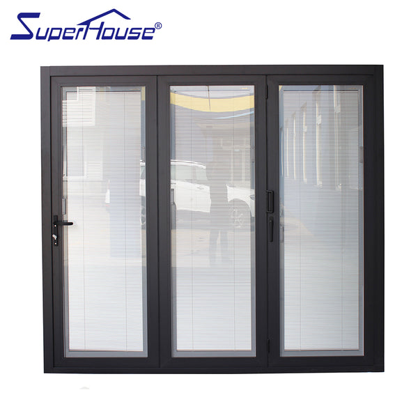 Australian Standard aluminium double glazed doors folding glass door ventilation bifold doors on China WDMA