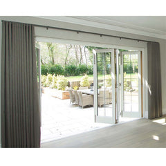 Luxurious design heat & hound insulation bifold bi folding style aluminum  interior balcony accordion folding glass door