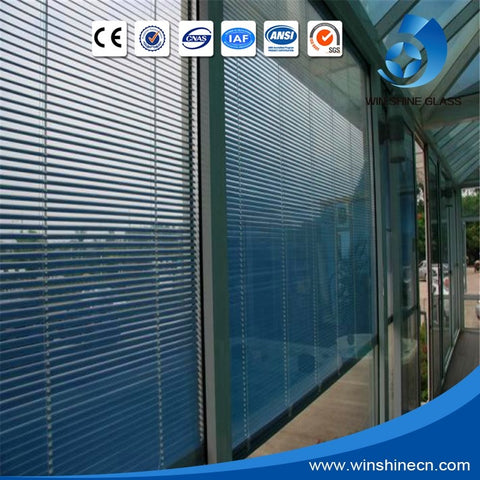 Built-in shutter glass for doors and windows Insulated blind shutter glass motorize on China WDMA