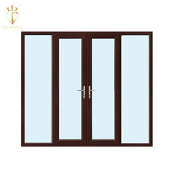 WDMA Window security door systems aluminum slide handle tempered glass doors  exterior French aluminium casement door manufacturer