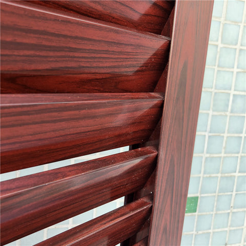 Factory Price Wood Color Aluminium Swing Louver Door on China WDMA