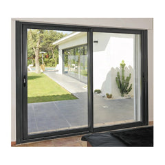 Bypass Sliding Doors Black Double Glazed Low E Glass Soundproof Exterior Patio Sliding Folding Glass Door Removable Sliding Door