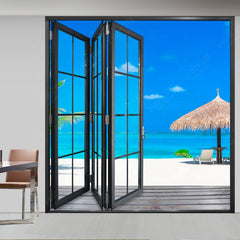 aluminum interior glass sliding bifold door