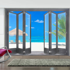 China WDMA aluminum Insulating Tempered Glass  folding patio doors