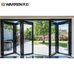 24x72 Bifold Aluminium Triple Glazing Black Cheap Internal Door For Home