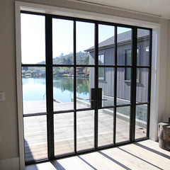 WDMA iron window grill design steel glass door windows