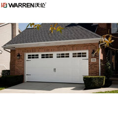 WDMA 14x7 Garage Door Electric Garage Door With Pedestrian Door And Window Aluminum Steel