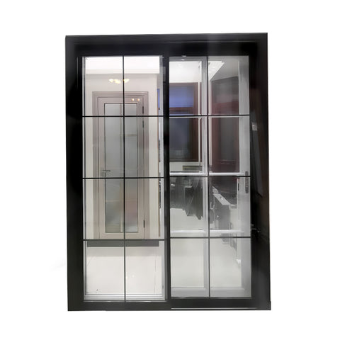 New fashion black color aluminum sliding doors thin frame on China WDMA