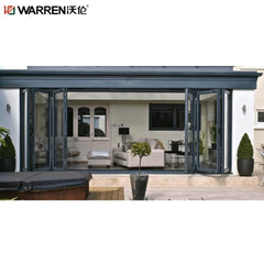 WDMA 4 Fold Doors Folding Patio Doors 96x80 Vinyl Bifold Patio Doors Glass Exterior