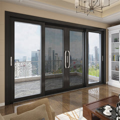 3 Layered Sliding Doors Aluminum Double Tempered Glass Three Panels Hurricane Impact Sliding Doors Rustic Sliding Doors