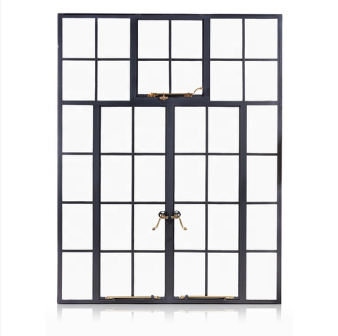 WDMA  Vintage style grill picture steel window rustic wrought iron doors with LOWE glass