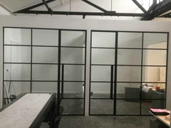 WDMA  Design glass commercial window & door steel lobby partition design office full height glass wall partition