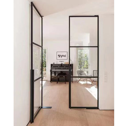 WDMA Interior Glass French Doors Iron Entry Door Cheap