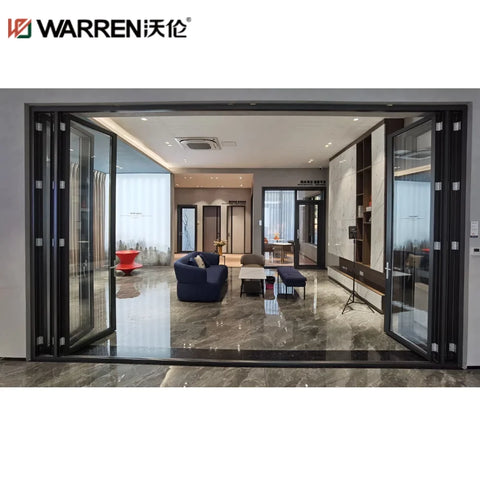 30x79 Bifold Aluminium Double Glazing Grey Tall Soundproof Door For Sale