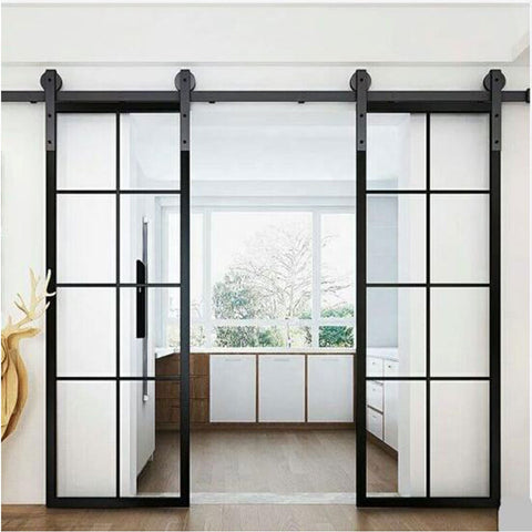 WDMA wholesale soundproof interior wrought iron insulated sliding barn doors for house