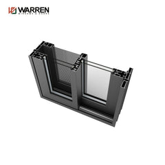 60x76 Sliding Aluminium Tempered Glass Black Residential Multi Door Patio