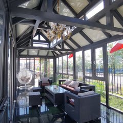 China WDMA moroccan insulare veranda aluminum four season sunroom awnings/ glass green house/ sunrooms glass houses