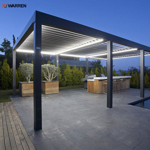 Warren aluminum louver roof pergolas and gazebos outdoor