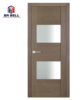 Simple Decorative Door Design Wooden Veneer Mdf with Glass Internal Single Swing Open Style Interior Doors on China WDMA