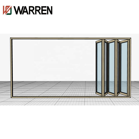 102*35 folding door with best Hardware and double glass factory hot sale