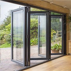 WDMA Factory Fancy External Aluminium Frame Double Glazed Tempered Glass Exterior Folding Patio Doors