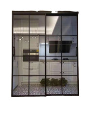 WDMA Modern House Front Wrought Iron Glass Door Window Design