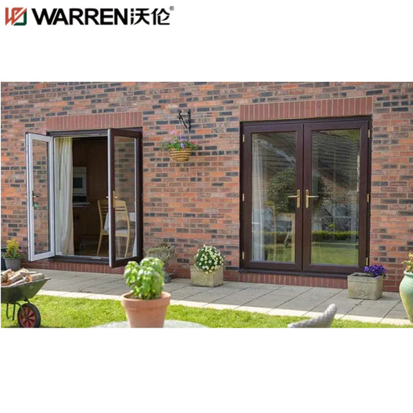 Warren 30x68 French Aluminium Triple Glazed Brown Large Outside Door Double Wide