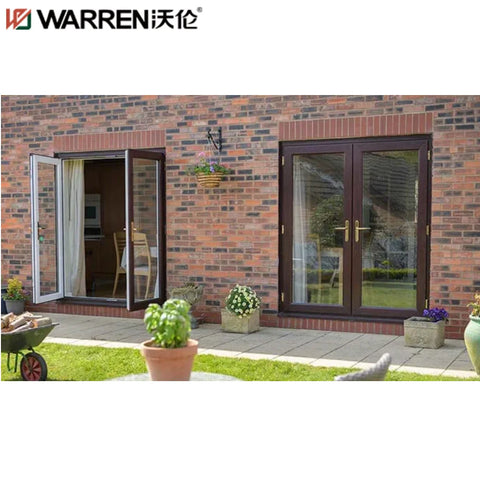 Warren 30x68 French Aluminium Triple Glazed Brown Large Outside Door Double Wide