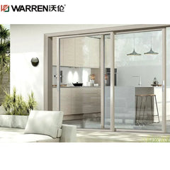 WDMA 60x80 Sliding Aluminium Triple Glazing Grey Waterproof Kitchen Door With blinds