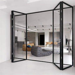 Slime Narrow Border Line Bi Fold Aluminum Patio Door Luxury Lowe Glass Slim Frame Aluminium Bifold Folding sliding door