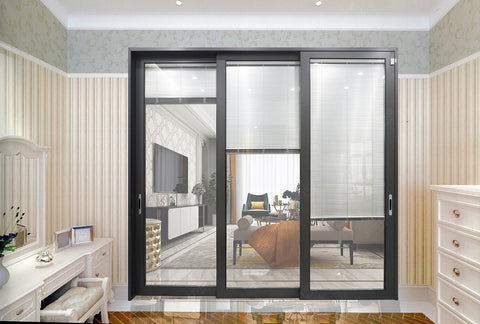 WDMA low e 3 glass panel exterior sliding glass door