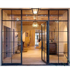 WDMA House Customized Interior Wrought Iron Doors With Glass