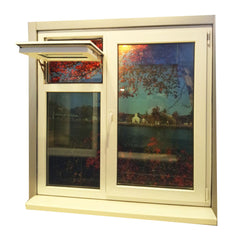 WDMA Customized Top Swing Single Hung Vinyl Windows UPVC Swing Window Grill Design