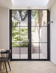 WDMA Interior Iron Grill Door Design New Design Glass Swing Door Steel French Doors