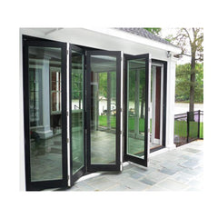 New Style Powder Coated Smooth Slide Aluminum Folding Glass Villa Entrance Door