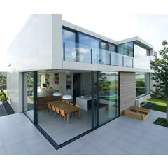 Commercial Or Residential Used Corner Black  Aluminum Horizontal Sliding Glass Door Accordion doors