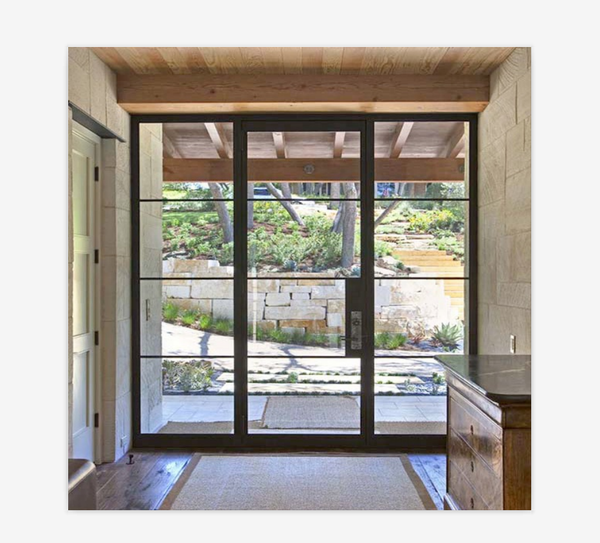 WDMA Hot Sell Home Steel Front Entrance Glass Doors High Quality Wrought Iron Double Entry Doors