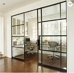 WDMA  Retro steel partition steel and tempered glass windows galvanized steel profile for windows and door