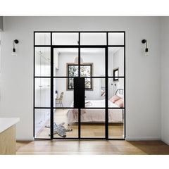 WDMA Hot sale product wrought iron interior glass french door steel exterior door