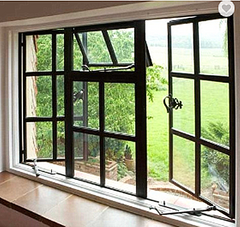 WDMA  Customized size design steel doors interior simple iron window grills steel windows