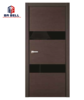 Simple Decorative Door Design Wooden Veneer Mdf with Glass Internal Single Swing Open Style Interior Doors on China WDMA