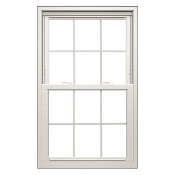 White  Double Hung Vertical Sash Window French Glass windows Aluminum Up Down Sliding Window With Grill