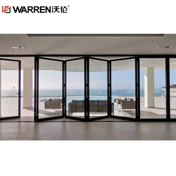 Warren 10 Foot Accordion Door Folding Patio Doors 60x80 Farmhouse Bifold Doors Folding Aluminum Glass