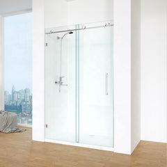 High Quality Frameless Bypass Sliding Shower Door with 8mm Clear Tempered Glass on China WDMA