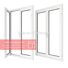 High Quality Tempered glass windows/Double UPVC windows/french casement window on China WDMA